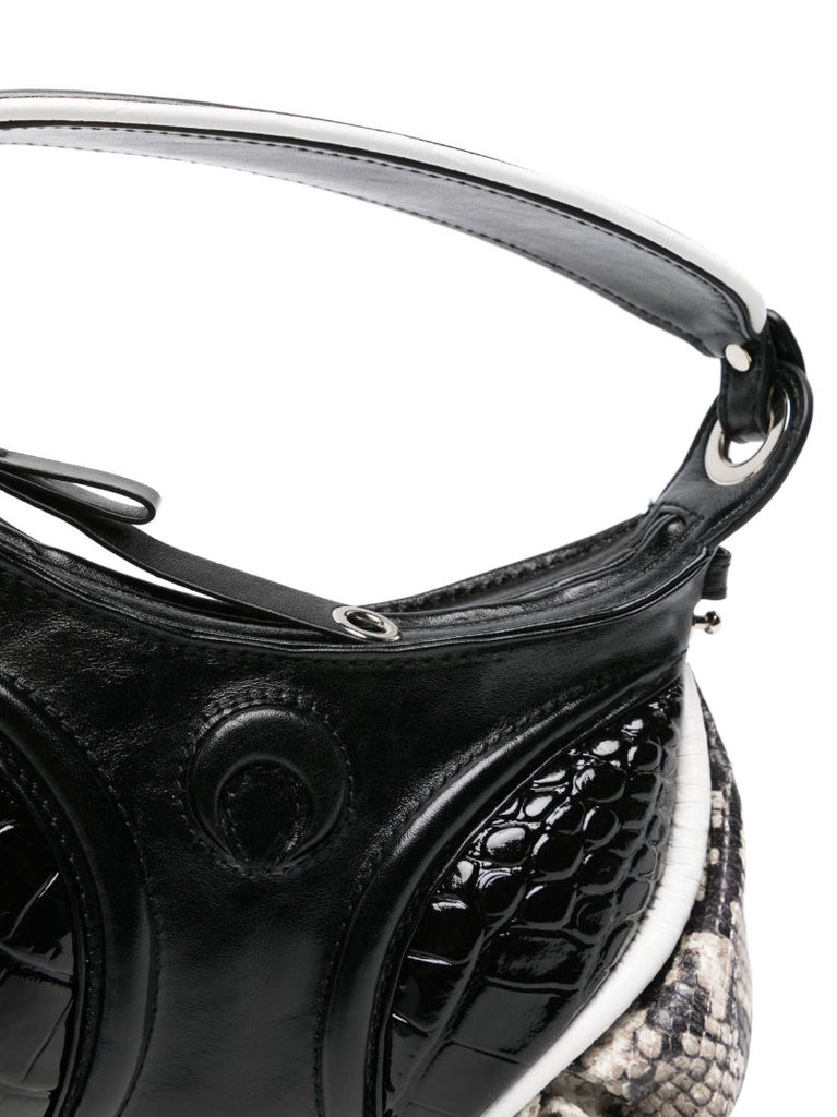 Black Futura Mini Leather Top Handle Bag