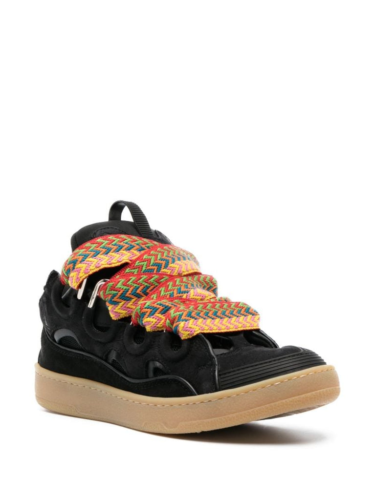 Black Curb Suede Sneakers