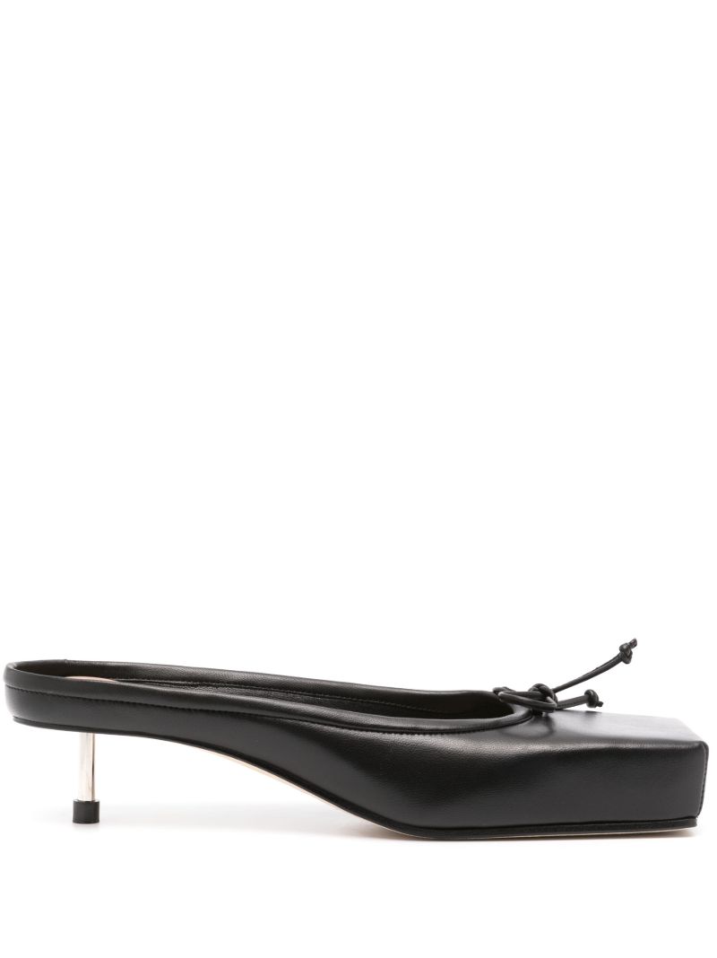 Black Les Mules Basses Ballet 40 Leather Mules