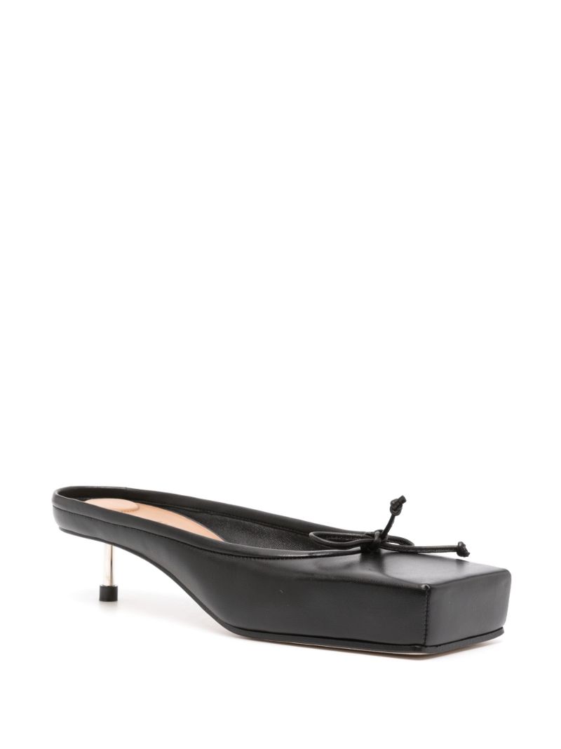 Black Les Mules Basses Ballet 40 Leather Mules
