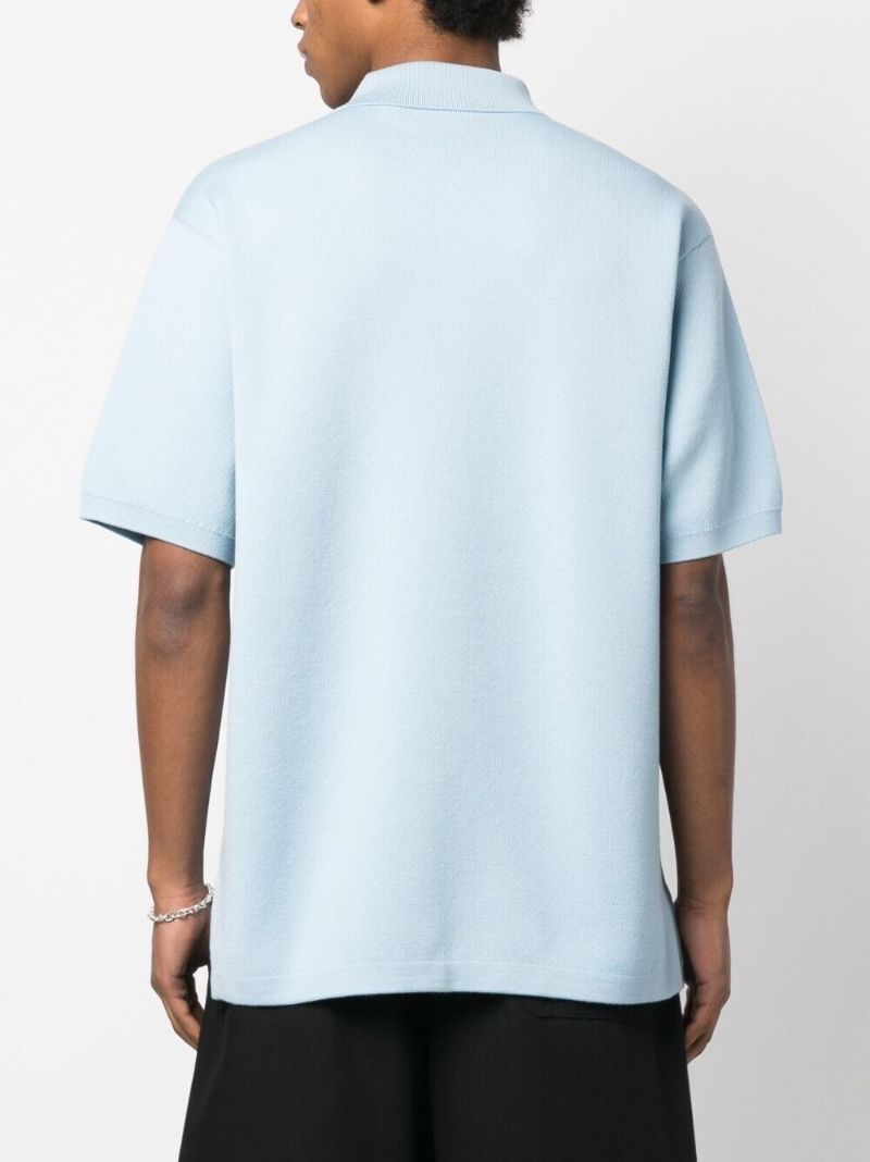 Blue Logo Print Polo Shirt