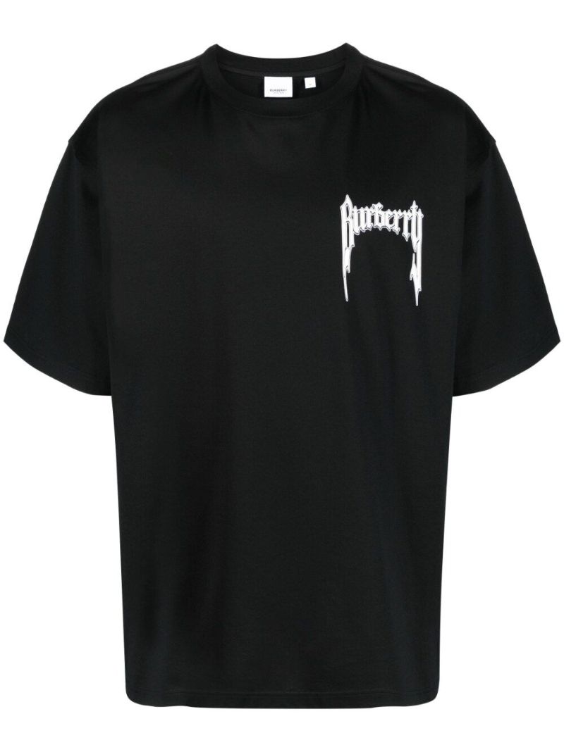 Black Logo Print Organic Cotton T-shirt