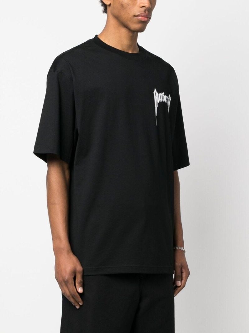 Black Logo Print Organic Cotton T-shirt
