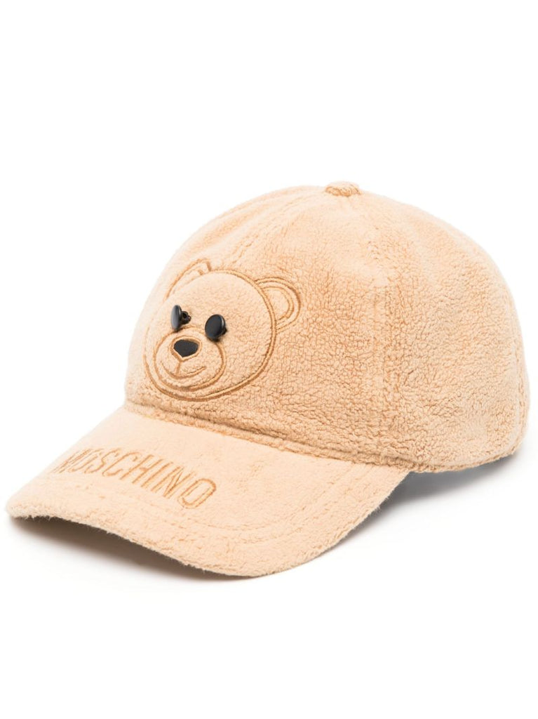 Beige Embroidered-logo Fleece Baseball Cap