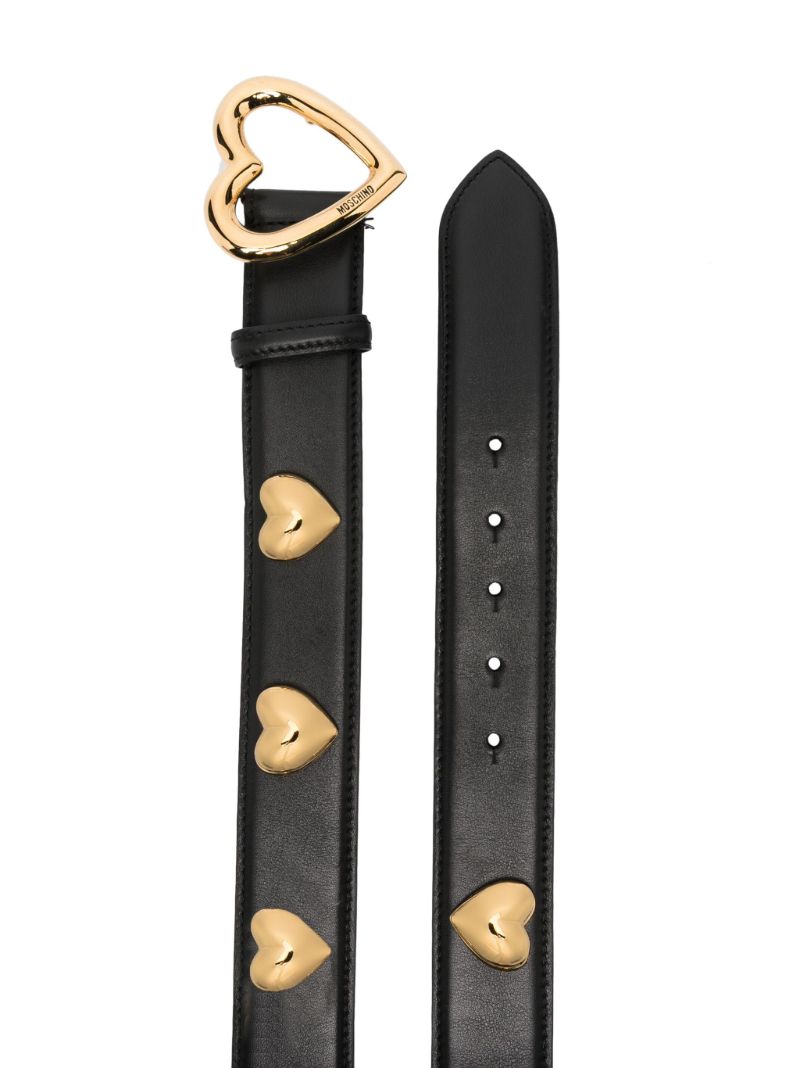Black Heart-shaped Buckle Leather Belt