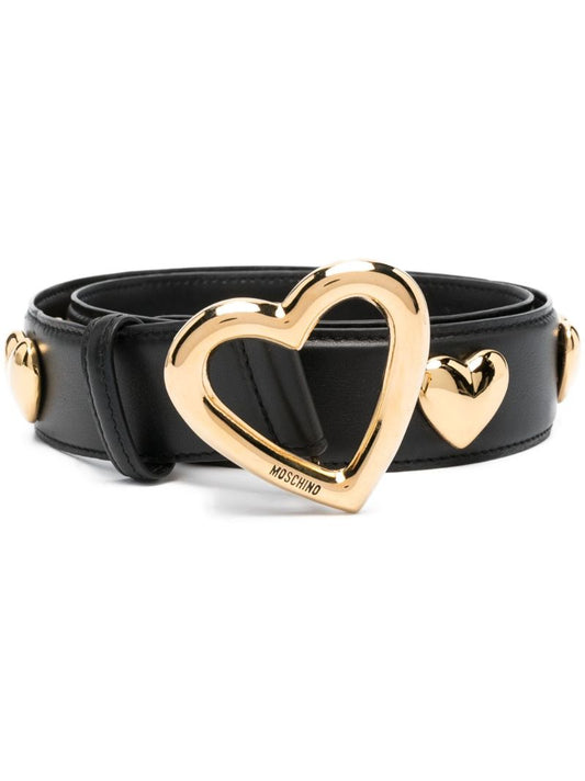 Black Heart-shaped Buckle Leather Belt
