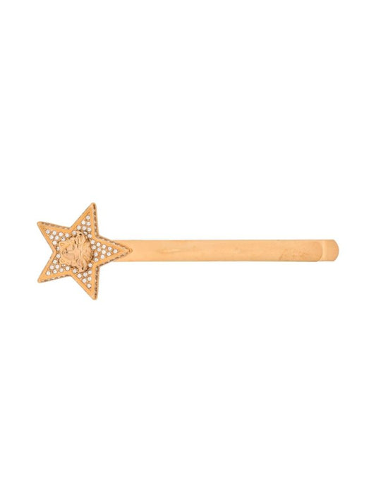 Gold-tone Medusa Crystal Star Hair Pin