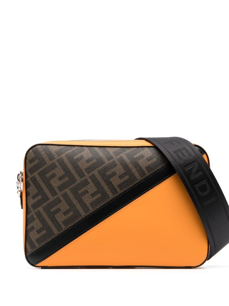 Orange Ff Jacquard Leather Shoulder Bag