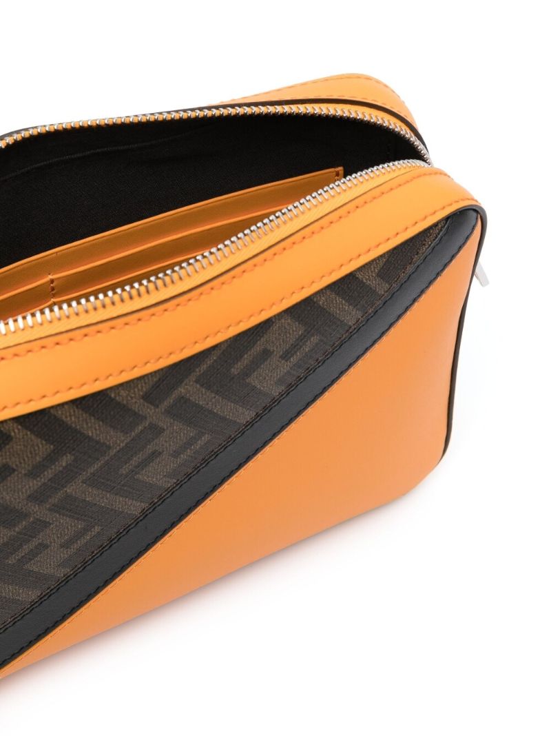 Orange Ff Jacquard Leather Shoulder Bag
