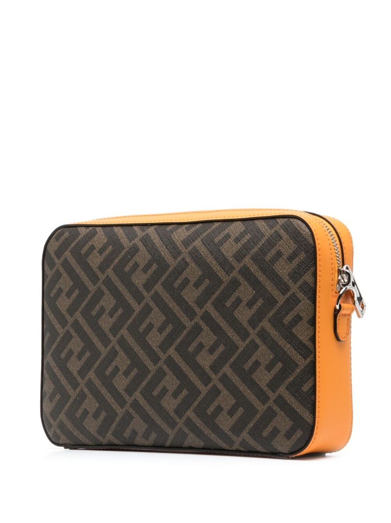 Orange Ff Jacquard Leather Shoulder Bag