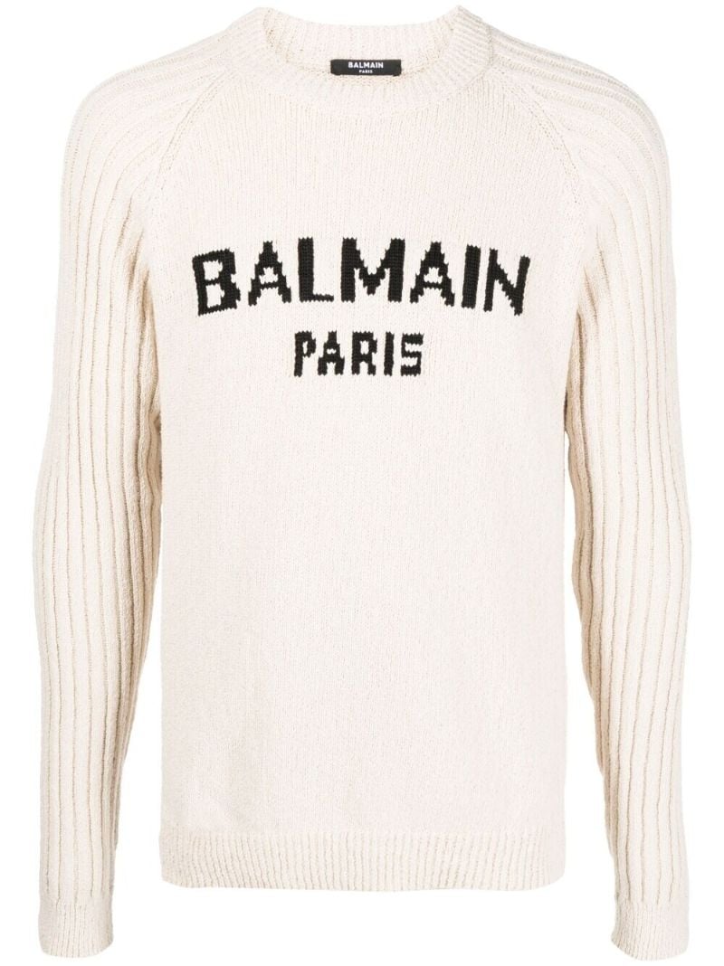Neutral Logo Intarsia Sweater