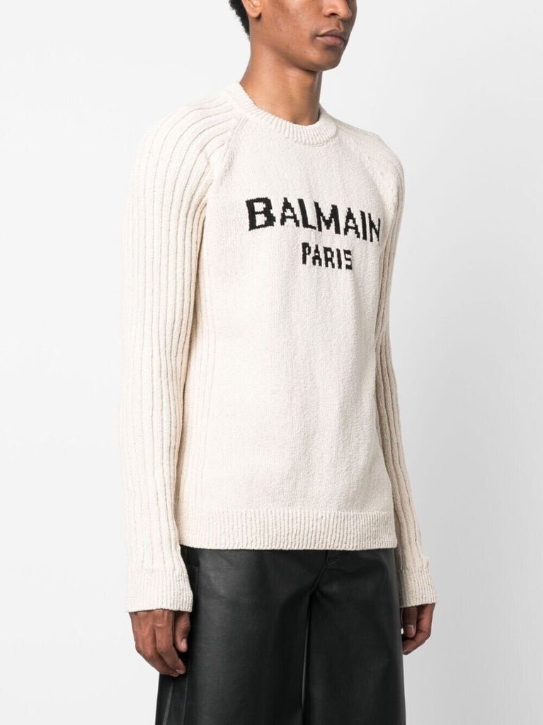 Neutral Logo Intarsia Sweater