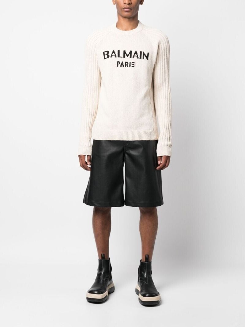 Neutral Logo Intarsia Sweater