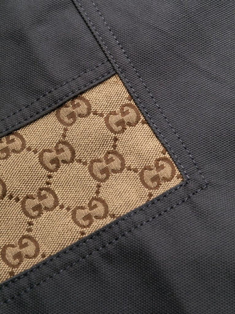Grey Cotton Canvas Gg Panel Trousers