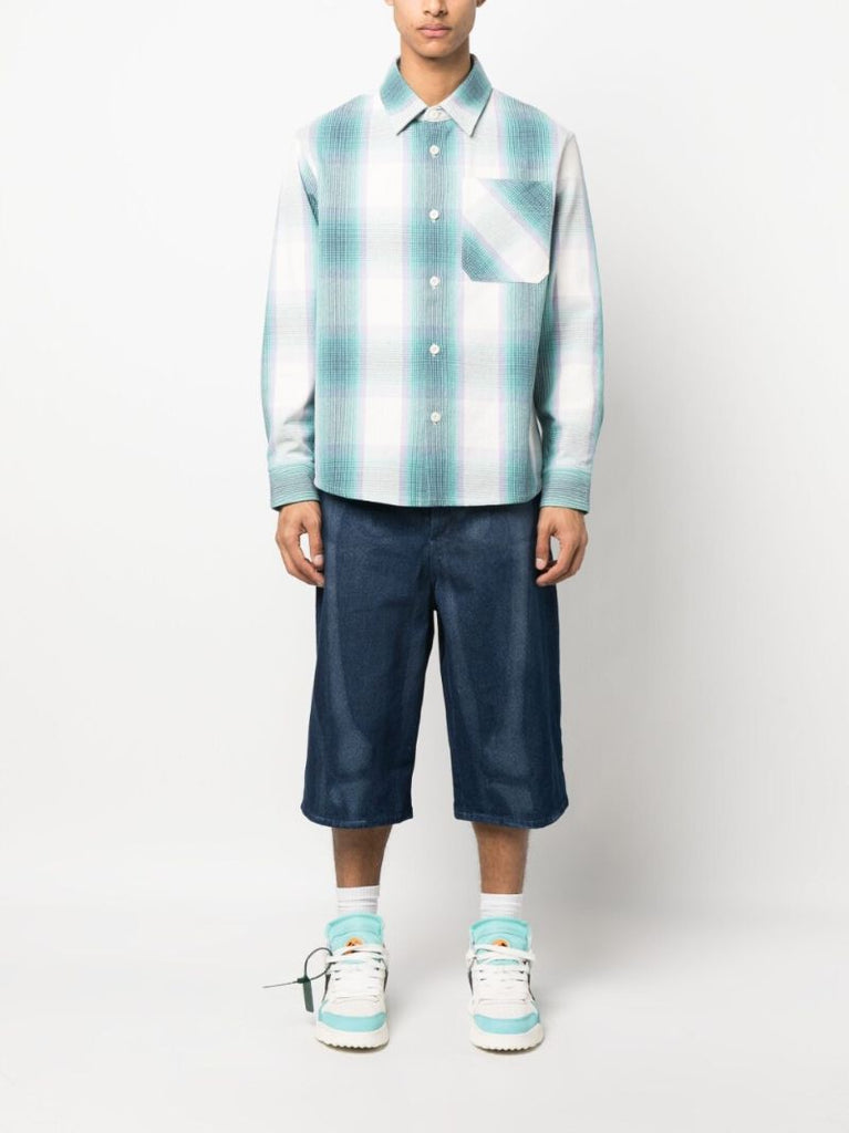 Blue Body Scan Denim Shorts