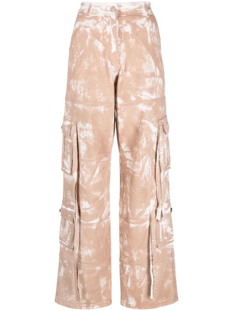 Neutral Stonewashed Straight-leg Jeans