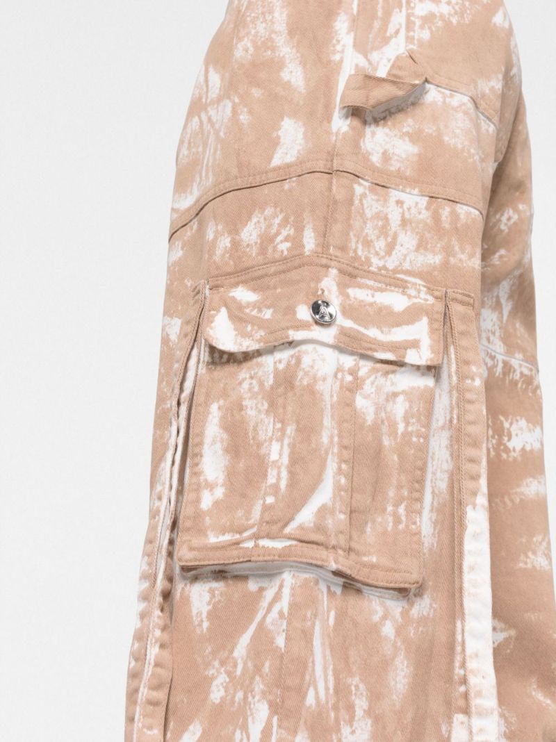 Neutral Stonewashed Straight-leg Jeans