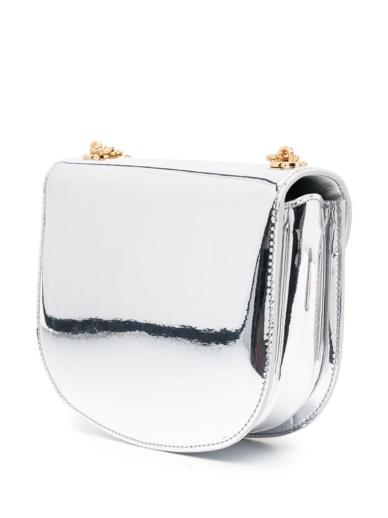 Silver-tone Triomphe Mirrored Leather Cross Body Bag