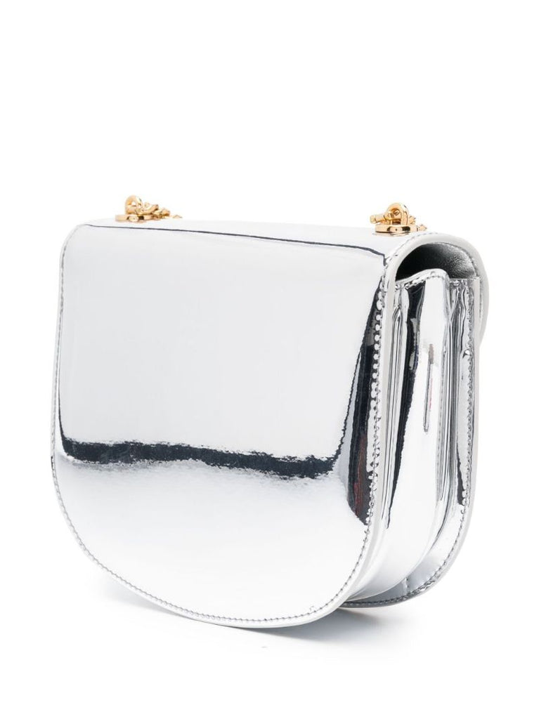Silver-tone Triomphe Mirrored Leather Cross Body Bag
