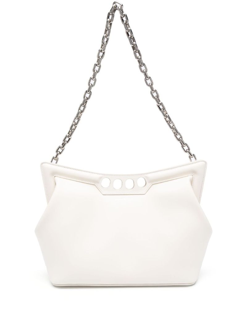 White the Peak Leather Shoulder Bag