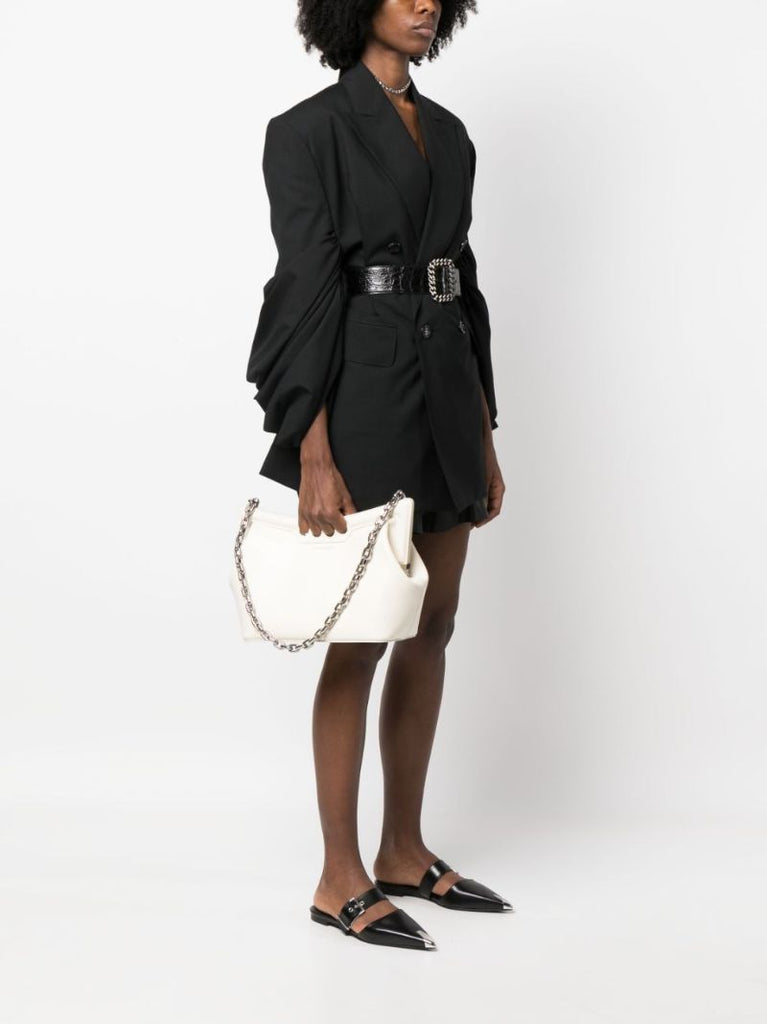 White the Peak Leather Shoulder Bag