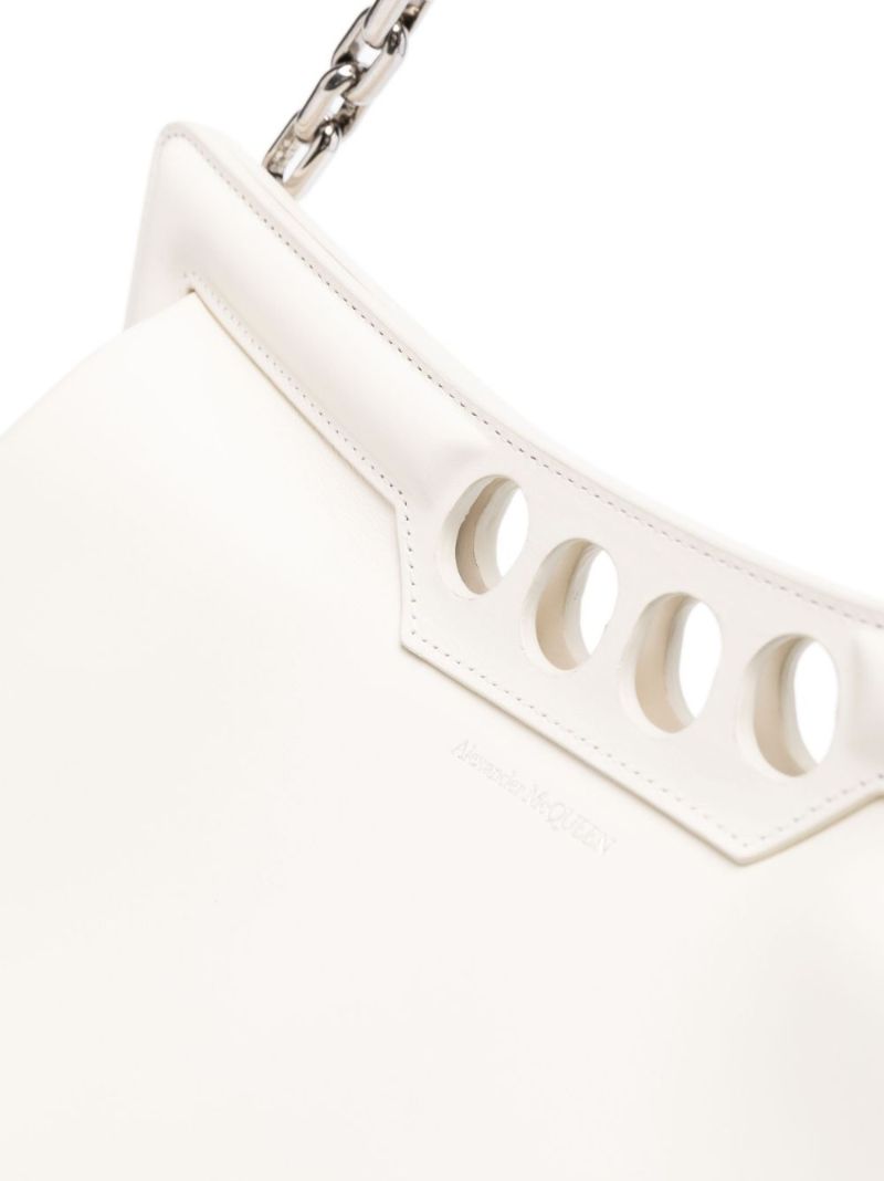 White the Peak Leather Shoulder Bag