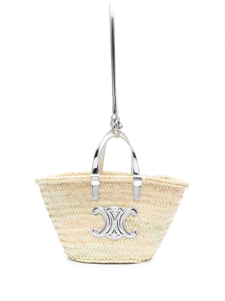 Neutral Teen Triomphe Straw Tote Bag