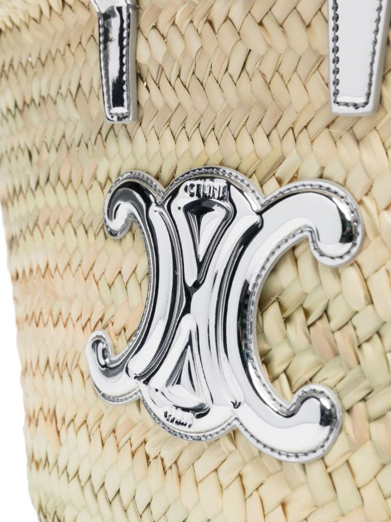 Neutral Teen Triomphe Straw Tote Bag