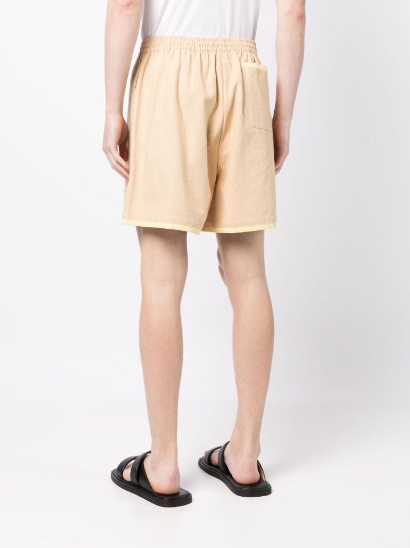 Neutral Ship Print Cotton Shorts