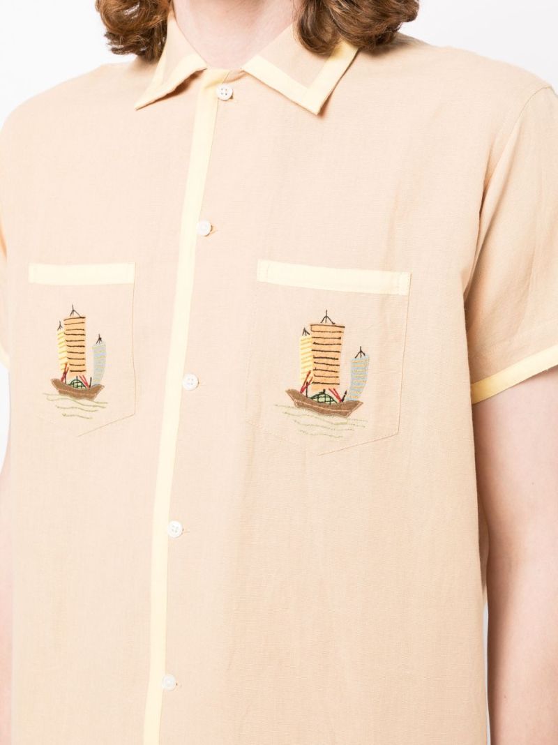 Orange Ship AppliquÃ_x0083_Â© Short-sleeve Shirt