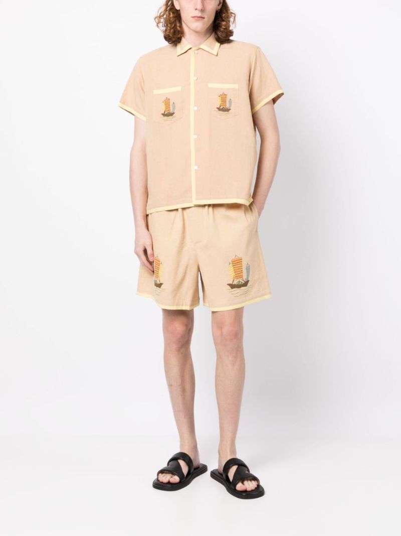 Orange Ship AppliquÃ_x0083_Â© Short-sleeve Shirt