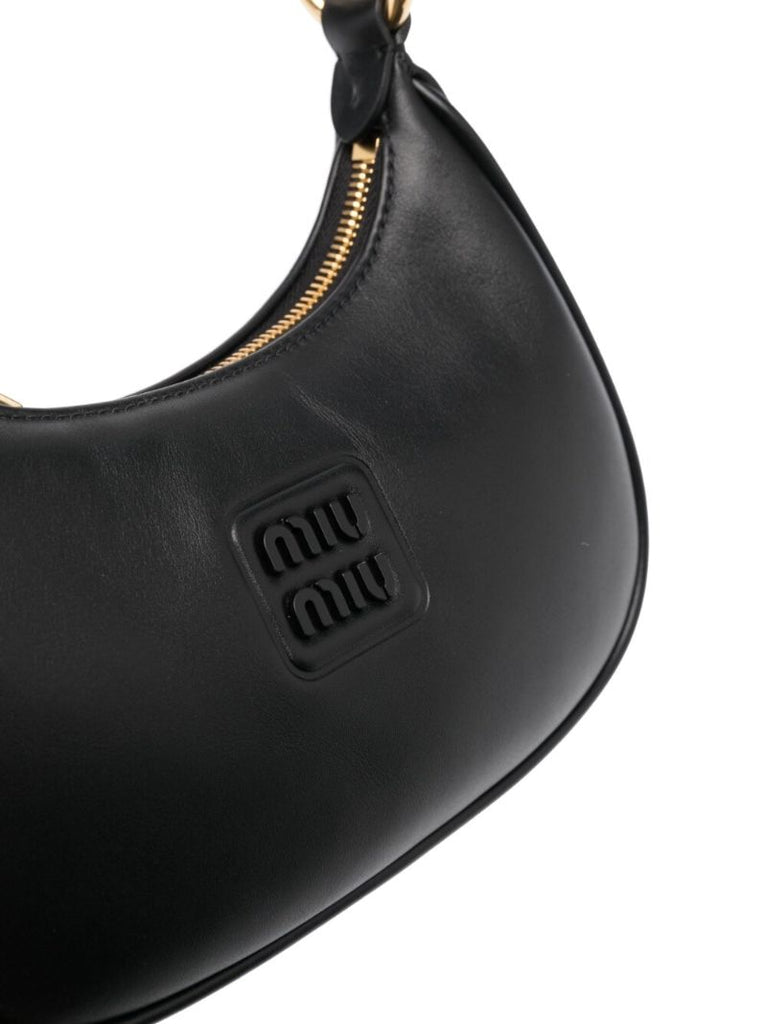 Black Leather Top Handle Bag