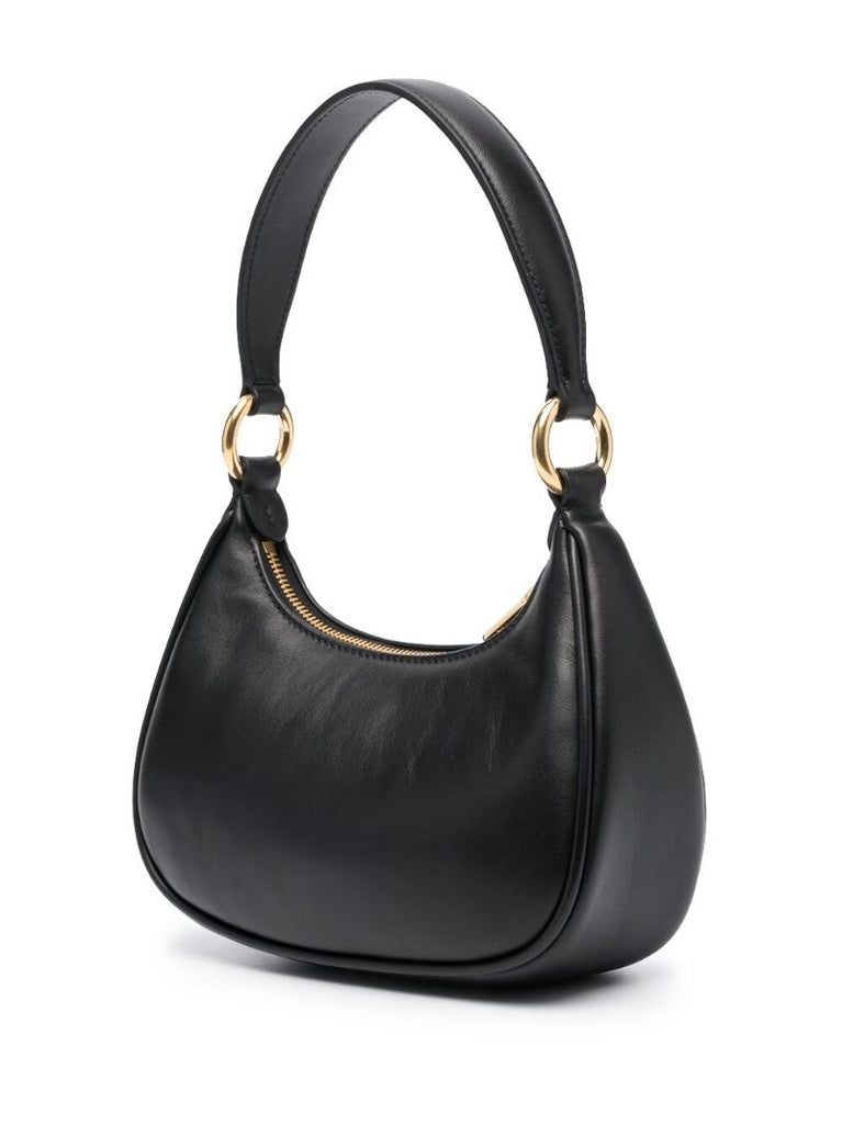 Black Leather Top Handle Bag