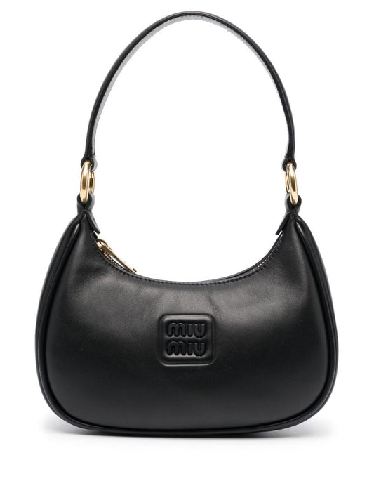 Black Leather Top Handle Bag