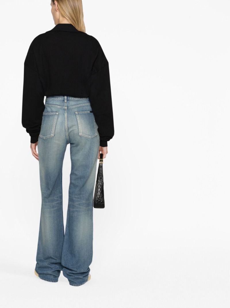 Black Logo Embroidered High Neck Sweatshirt