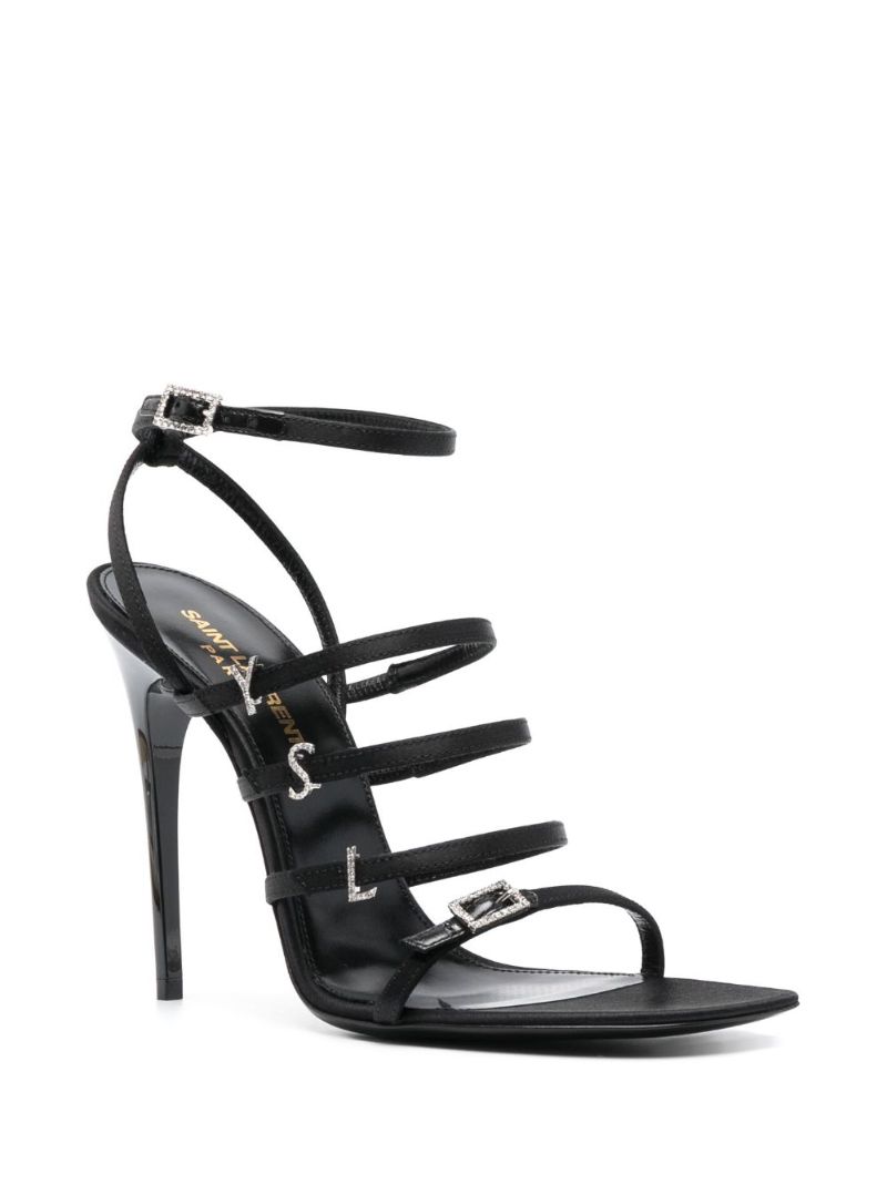 Black Jerry 110 Satin Sandals