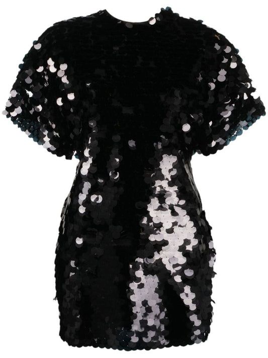 Black Sequined Mini Dress