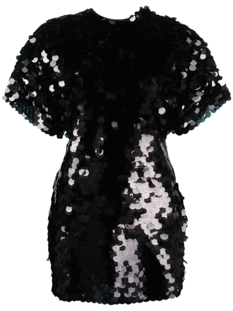 Black Sequined Mini Dress