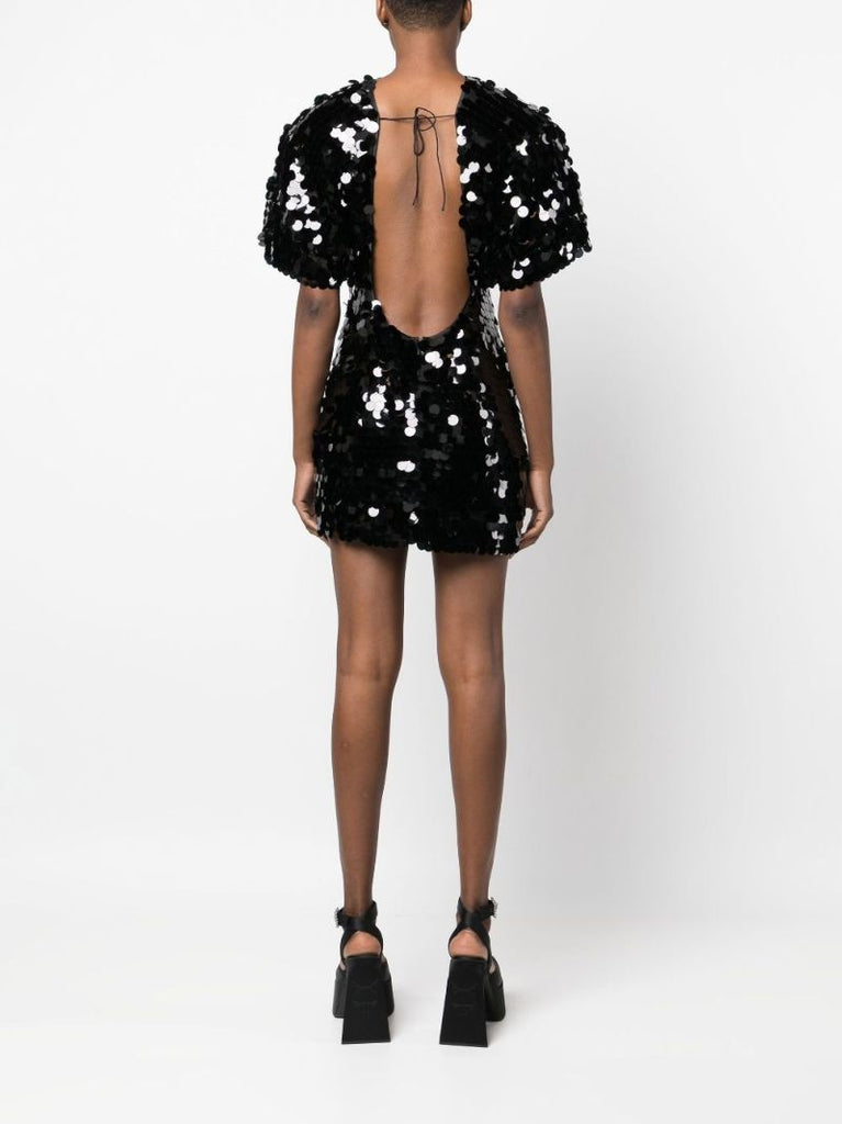 Black Sequined Mini Dress