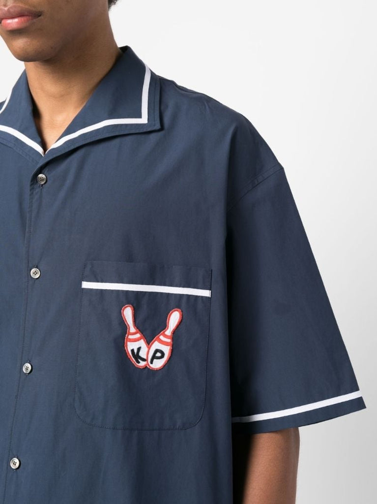 Blue Bowling Elephant Poplin Shirt