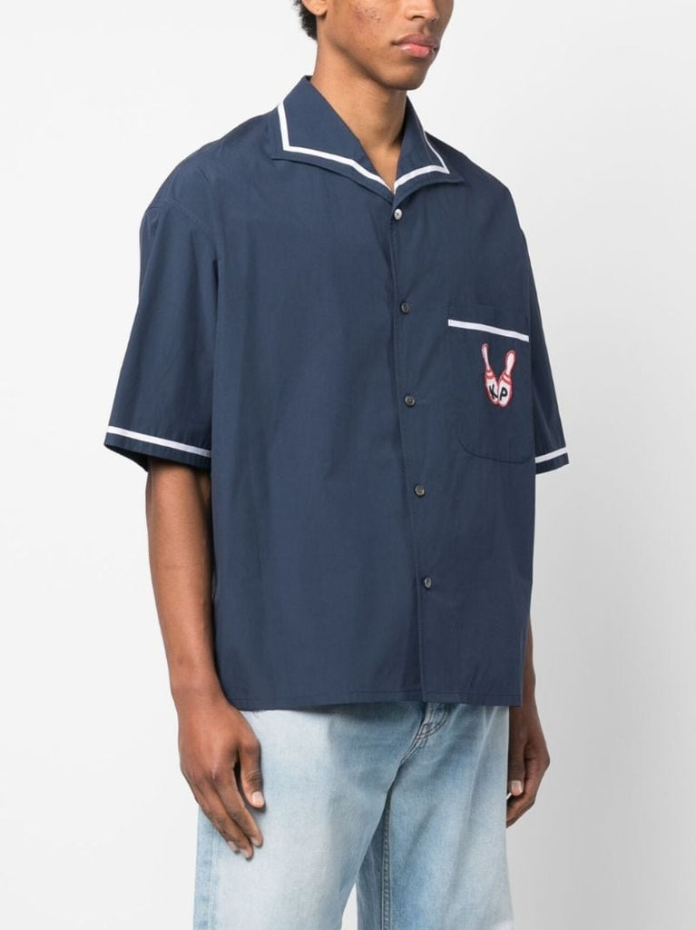 Blue Bowling Elephant Poplin Shirt