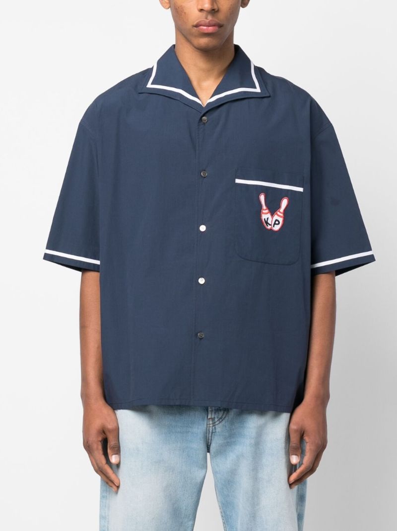 Blue Bowling Elephant Poplin Shirt
