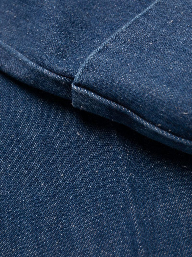 Blue Pleated Wide-leg Jeans