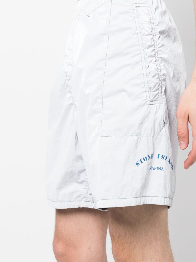 White Knee Length Shorts