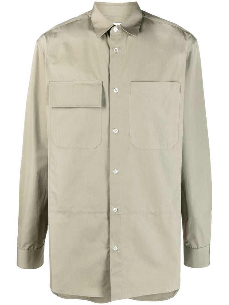 Green Long-sleeved Cotton Shirt