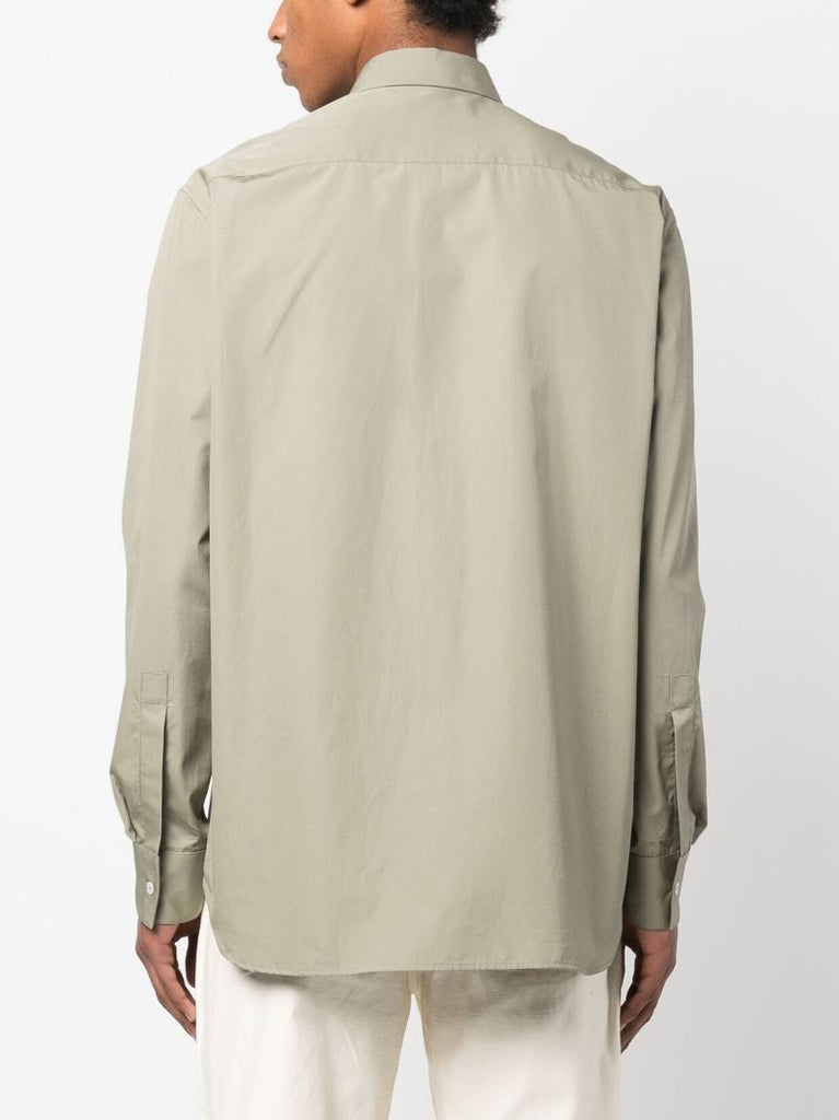 Green Long-sleeved Cotton Shirt