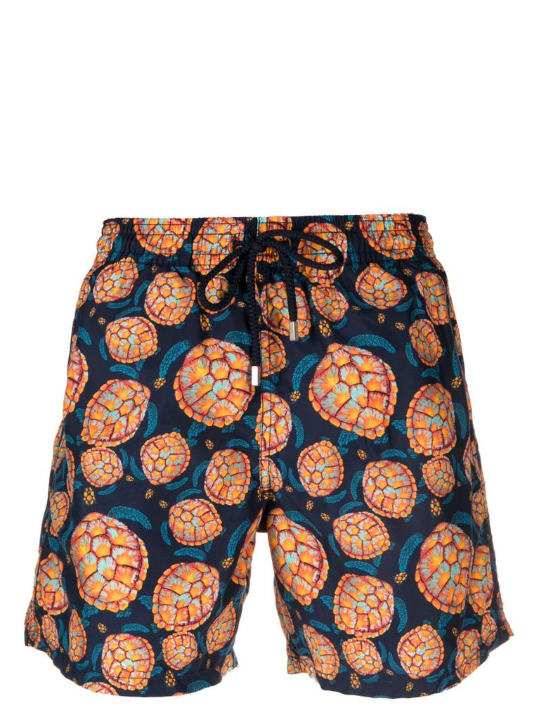 Blue Okoa Turtle Print Swim Shorts