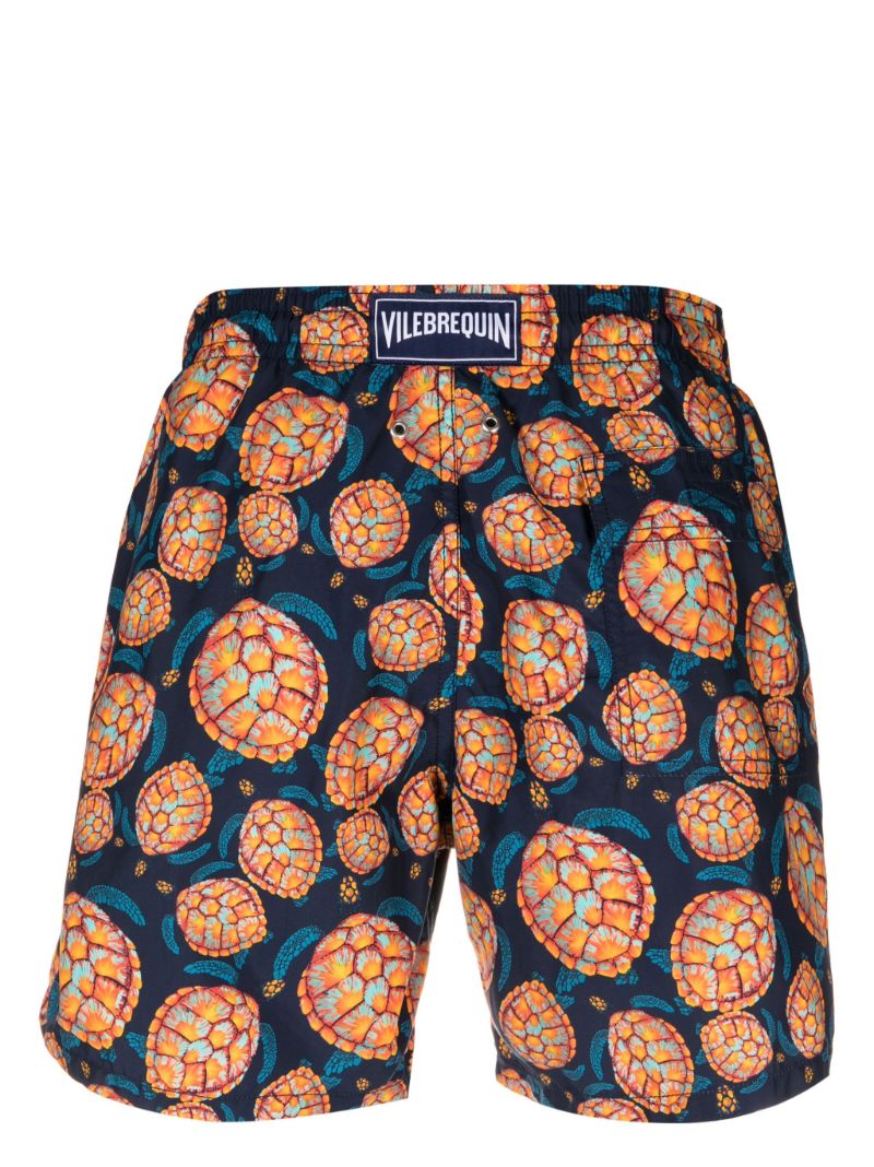 Blue Okoa Turtle Print Swim Shorts