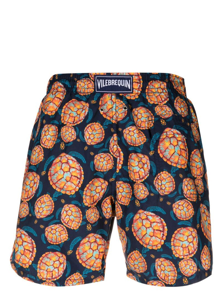 Blue Okoa Turtle Print Swim Shorts