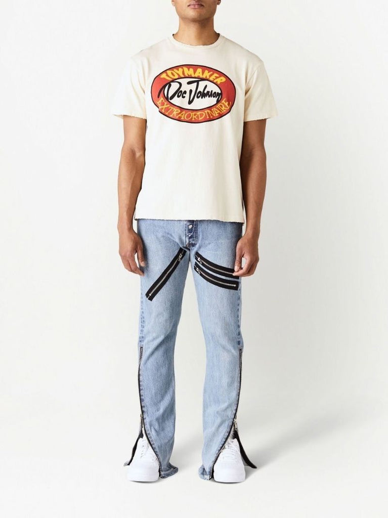Beige Graphic Print T-shirt